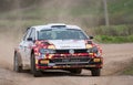 Wolkswagen polo r5 rally car on race