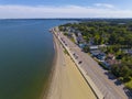 Wollaston Beach aerial view, Quincy, MA, USA