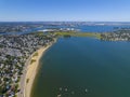 Wollaston Beach aerial view, Quincy, MA, USA