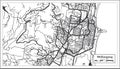 Wollongong Australia City Map in Black and White Color. Outline Map