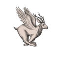 Wolpertinger Running Side Tattoo