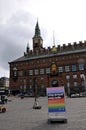 Wolrd Pride and Euro gaems on copenhgen town hall Sq Royalty Free Stock Photo