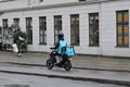 Wolt food delivery bikers in Copenhagen Denmark