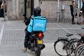 Wolt partner food delivery man in Copenhagen Denmark