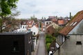 Woluwe-Saint-Lambert, Brussels Capital Region, Belgium - High angle view over traditional houses and rooftops