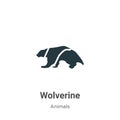 Wolverine vector icon on white background. Flat vector wolverine icon symbol sign from modern animals collection for mobile