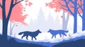 Two Wolves Walking in the Forest Royalty Free Stock Photo