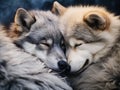 Wolves cuddling