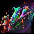 Wolves or foxes music band poster. Generative AI