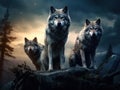 Wolves on a log Royalty Free Stock Photo