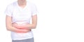 Woman abdominal pain Royalty Free Stock Photo