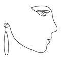 Woman abstract face profile, one line drawing. Hand drawn outline illustration. Continuous line. Portret female. Vector