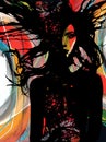 Woman abstract painting On canvas Modern art background Royalty Free Stock Photo