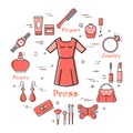 Woman Accessories Concept - Red Classic Dress Icon