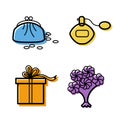 Woman accessories icons set Royalty Free Stock Photo