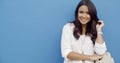 Woman With Accessories Staying Near The Wall Royalty Free Stock Photo