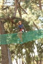 Woman in adventure park Royalty Free Stock Photo