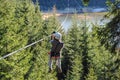 Woman in adventure park Royalty Free Stock Photo