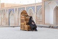 Woman in Agha Bozorg Mosque in Kashan, Iran Royalty Free Stock Photo