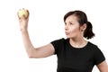 Woman aiming with a tennis ball Royalty Free Stock Photo