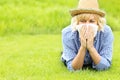 Woman allergic to grass