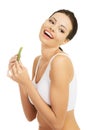 Woman with aloe vera Royalty Free Stock Photo