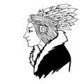 Woman American Indian sketch