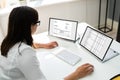 Woman Analyzing Digital E Invoice Royalty Free Stock Photo