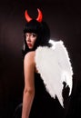 Woman is an angel and devil Royalty Free Stock Photo