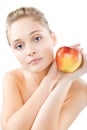 Woman with apple Royalty Free Stock Photo