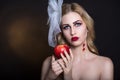 Woman with apple