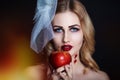 Woman with apple