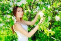 Woman with apple tree