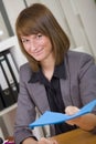 Woman with application file Royalty Free Stock Photo