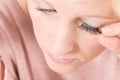 Woman Applying False Eyelashes Royalty Free Stock Photo