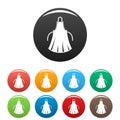 Woman apron icons set color Royalty Free Stock Photo