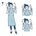 Simple apron woman_Peace-sign