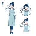 Simple apron woman_salute