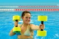 Woman in aqua aerobic