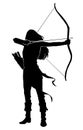 woman archer warrior silhouette