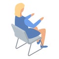 Woman architect on chair icon, isometric style Royalty Free Stock Photo