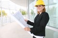 Woman Architect on Construction Site Royalty Free Stock Photo