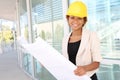 Woman Architect on Construction Site Royalty Free Stock Photo