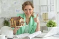 Woman architect in offive Royalty Free Stock Photo