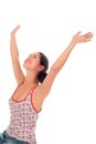 Woman with arms wide open Royalty Free Stock Photo