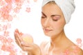 Woman with aroma bath ball