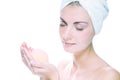 Woman with aroma bath ball Royalty Free Stock Photo