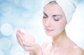 Woman with aroma bath ball Royalty Free Stock Photo