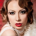 Woman with art visage - burlesque Royalty Free Stock Photo
