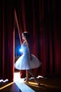 Woman as classic dancer looking at stalls before ballet Royalty Free Stock Photo